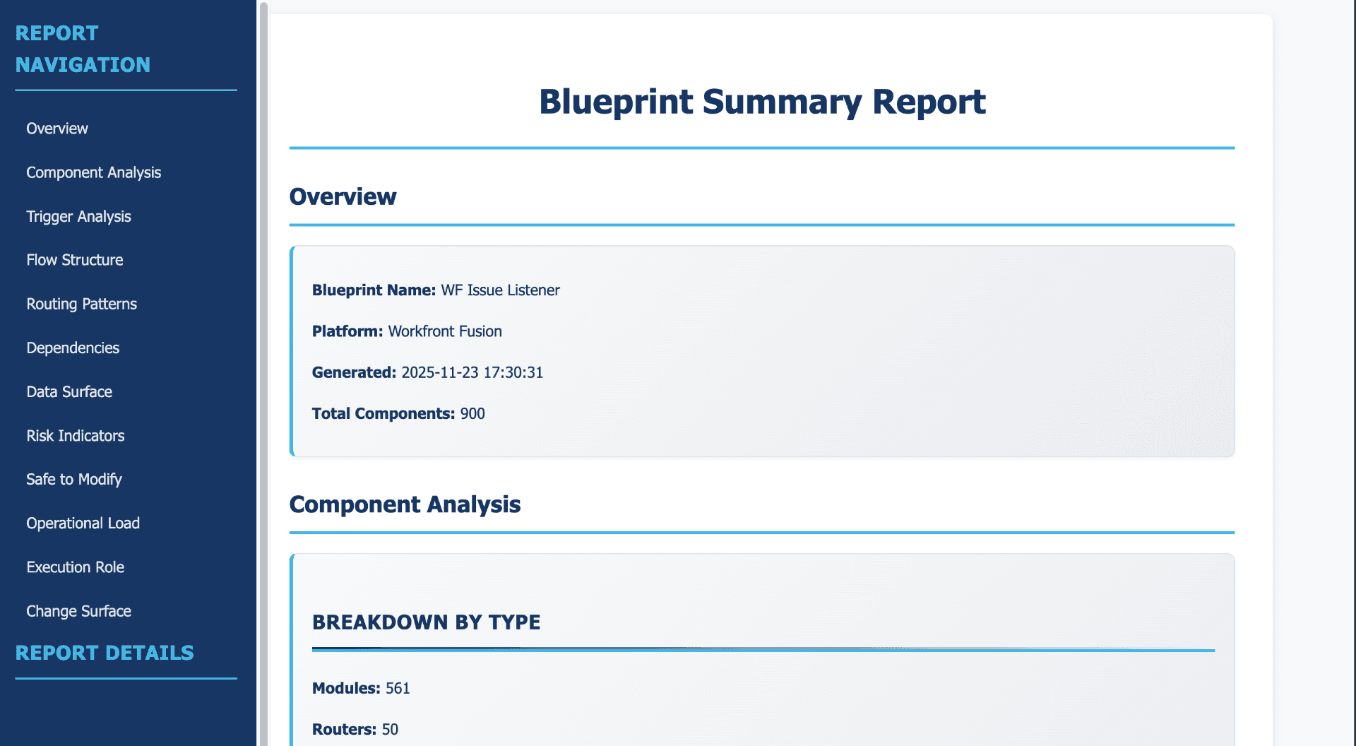 Blueprint Summary Report — Overview
